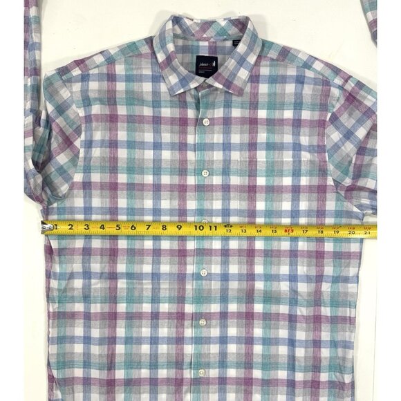 Johnnie-O Mens Performance Shirt Size Medium Dallas National Golf Club Plaid - Picture 8 of 9